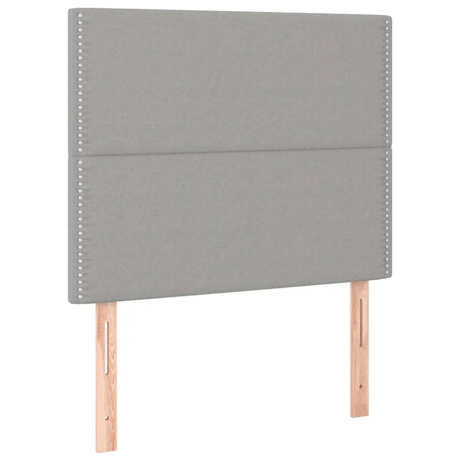 Sommier à lattes de lit avec matelas Gris clair 90x200 cm Tissu - 6