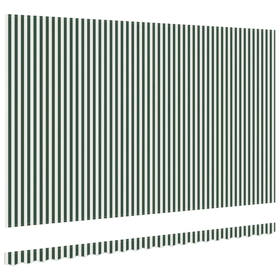 Toile de rechange pour auvent Vert et blanc 5 × 3,5 m Polyester - 4