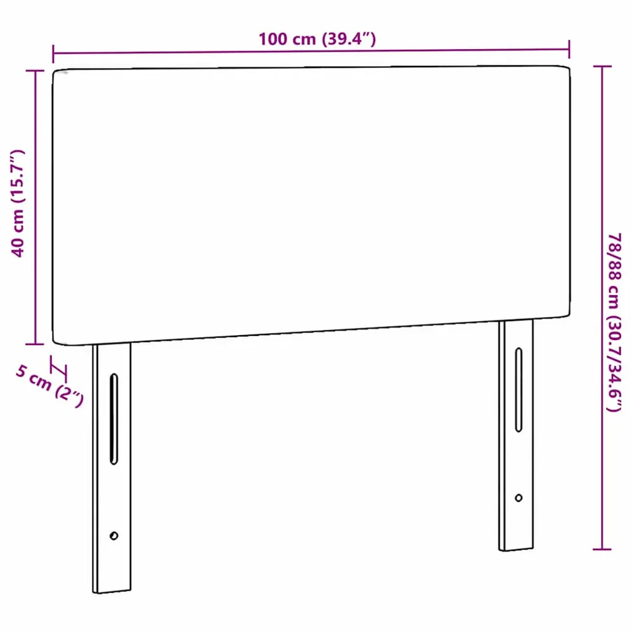 Tête de lit Crème 100 cm Tissu en velours côtelé - 9