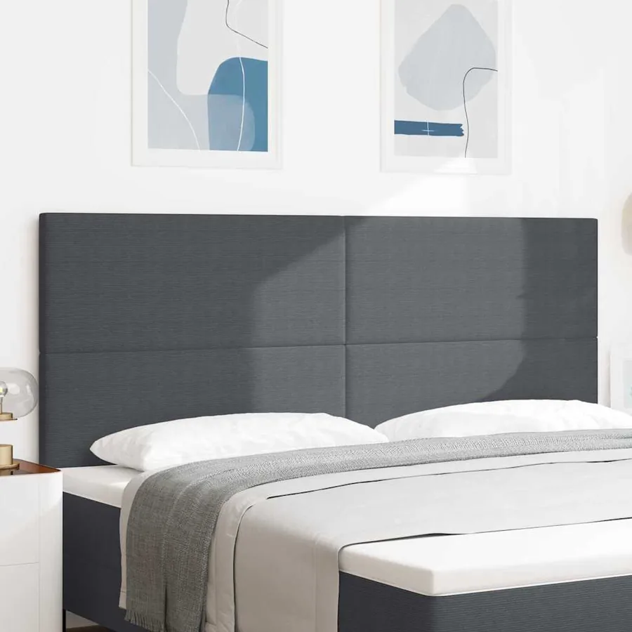 Tête de lit Gris foncé 200 cm Tissu en velours côtelé