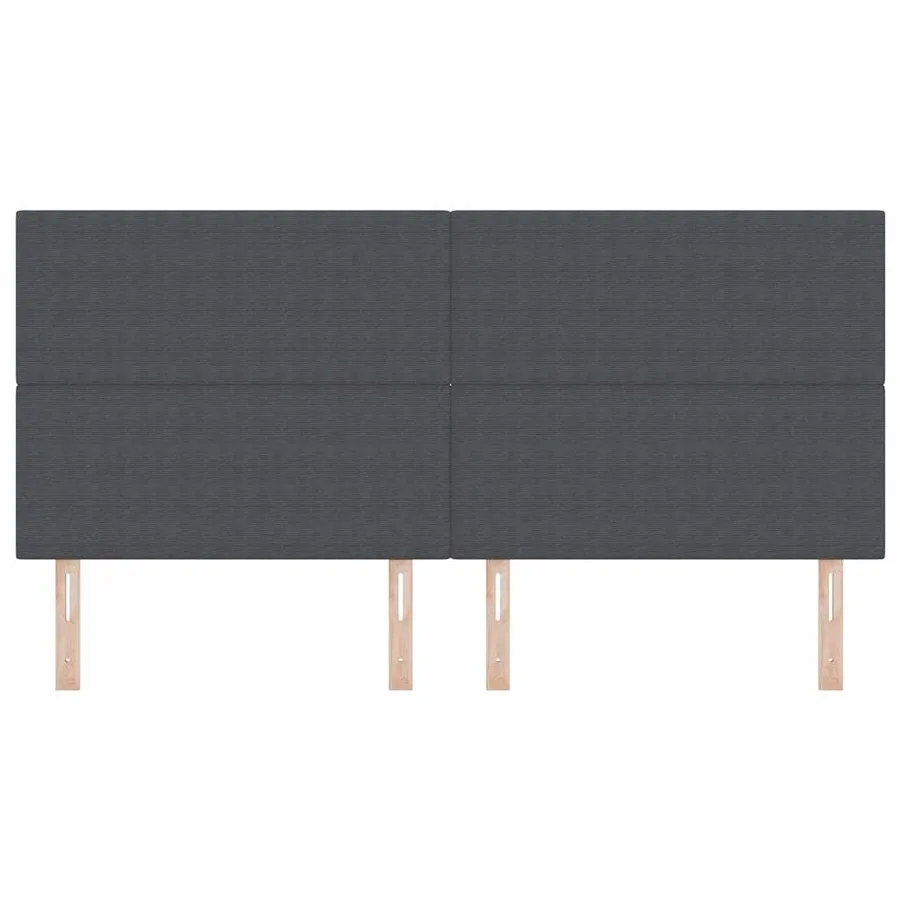 Tête de lit Gris foncé 200 cm Tissu en velours côtelé - 4