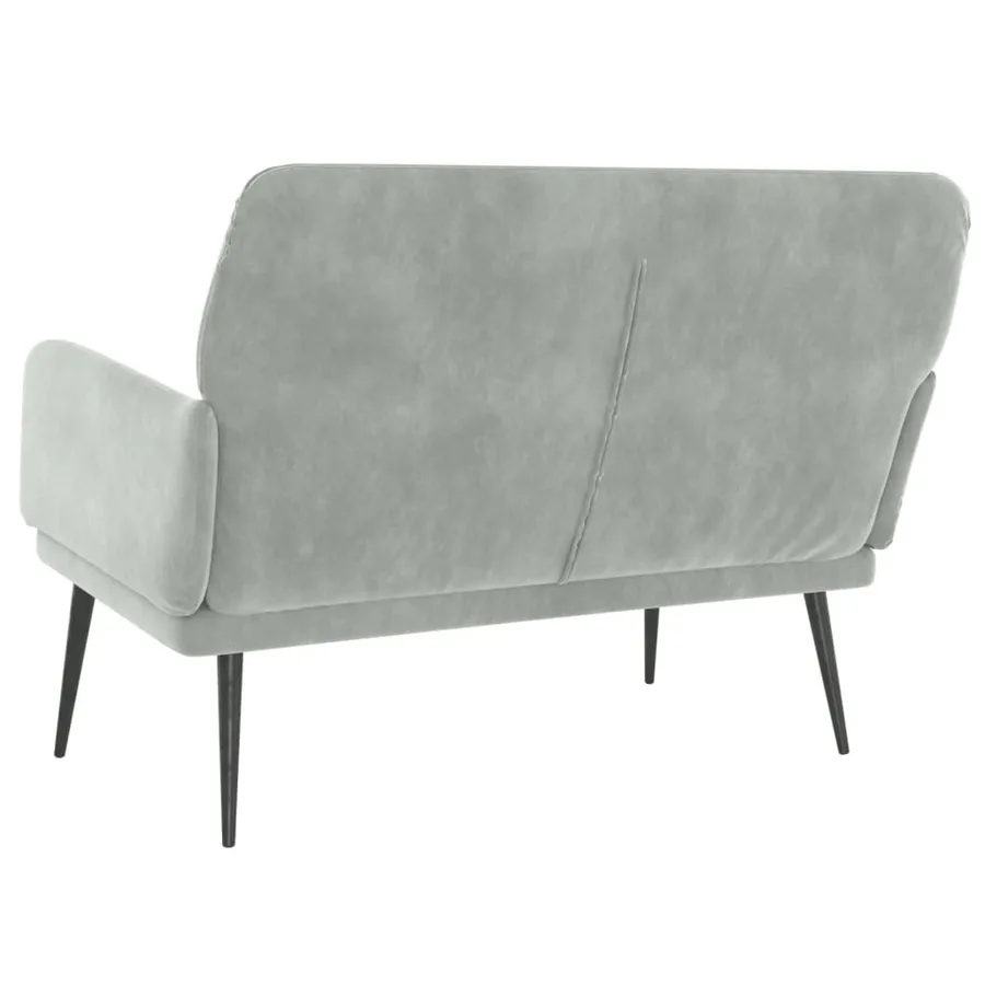 Banc Gris clair 108x79x79 cm Velours - 5