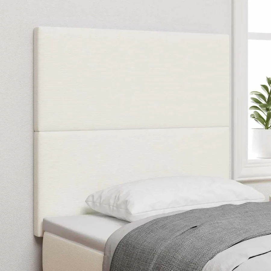 Tête de lit LED Crème 90 cm Tissu en velours côtelé