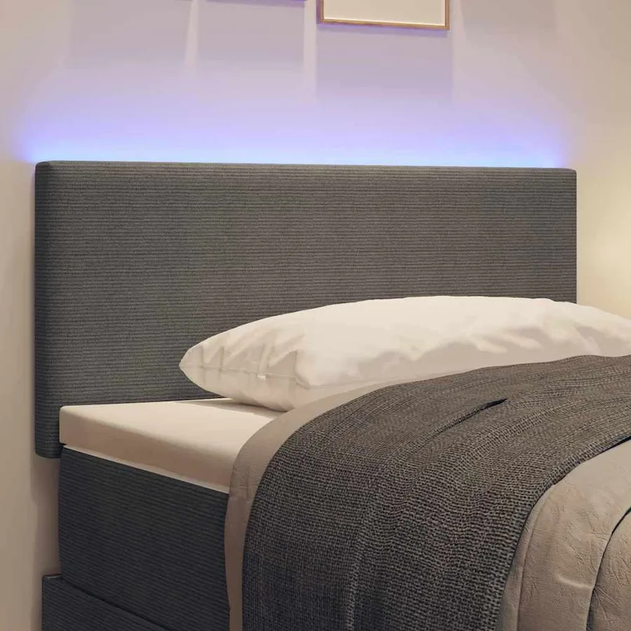 Tête de lit LED Gris clair 80 cm Tissu en velours côtelé - 4