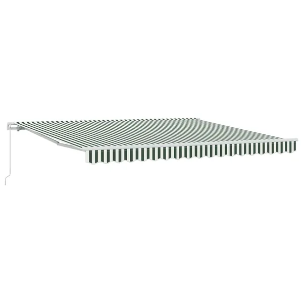 Auvent rétractable Vert et blanc 400 × 300 cm