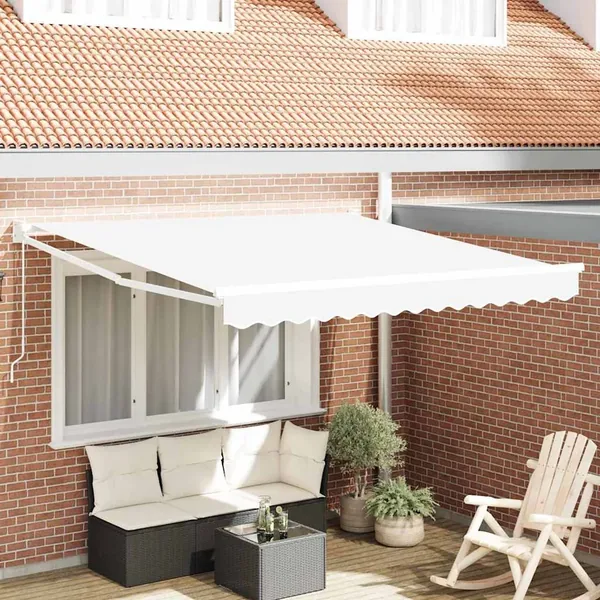 Auvent rétractable Blanc 300 x 250 x 165 cm
