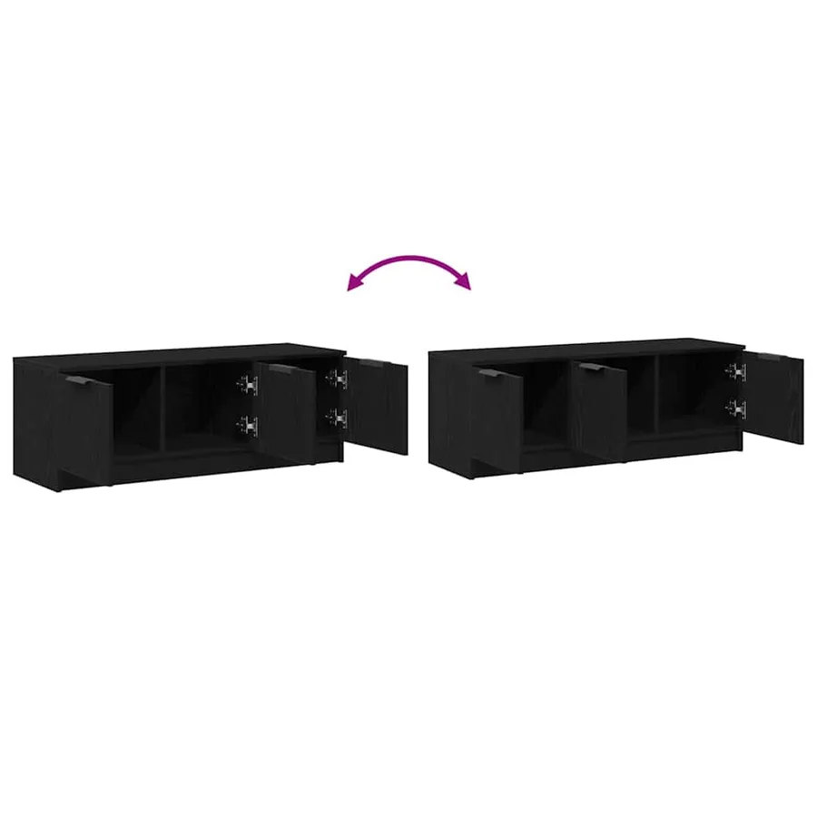 Meuble TV Chêne noir 102 x 35 x 36,5 cm Bois d'ingénierie - 11