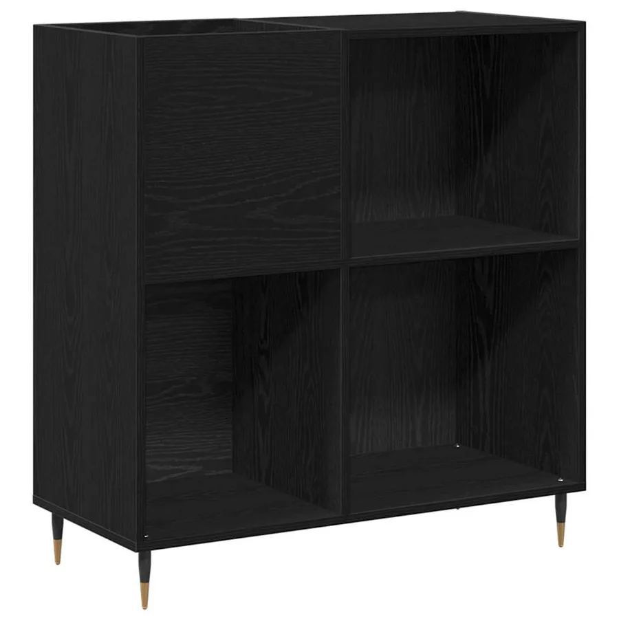 Meuble à vinyles Chêne noir 85 x 38 x 89 cm Bois d'ingénierie - 2