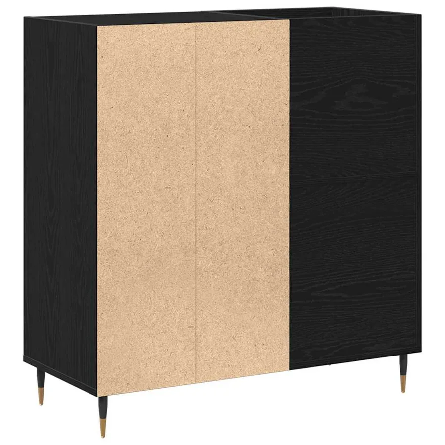 Meuble à vinyles Chêne noir 85 x 38 x 89 cm Bois d'ingénierie - 5