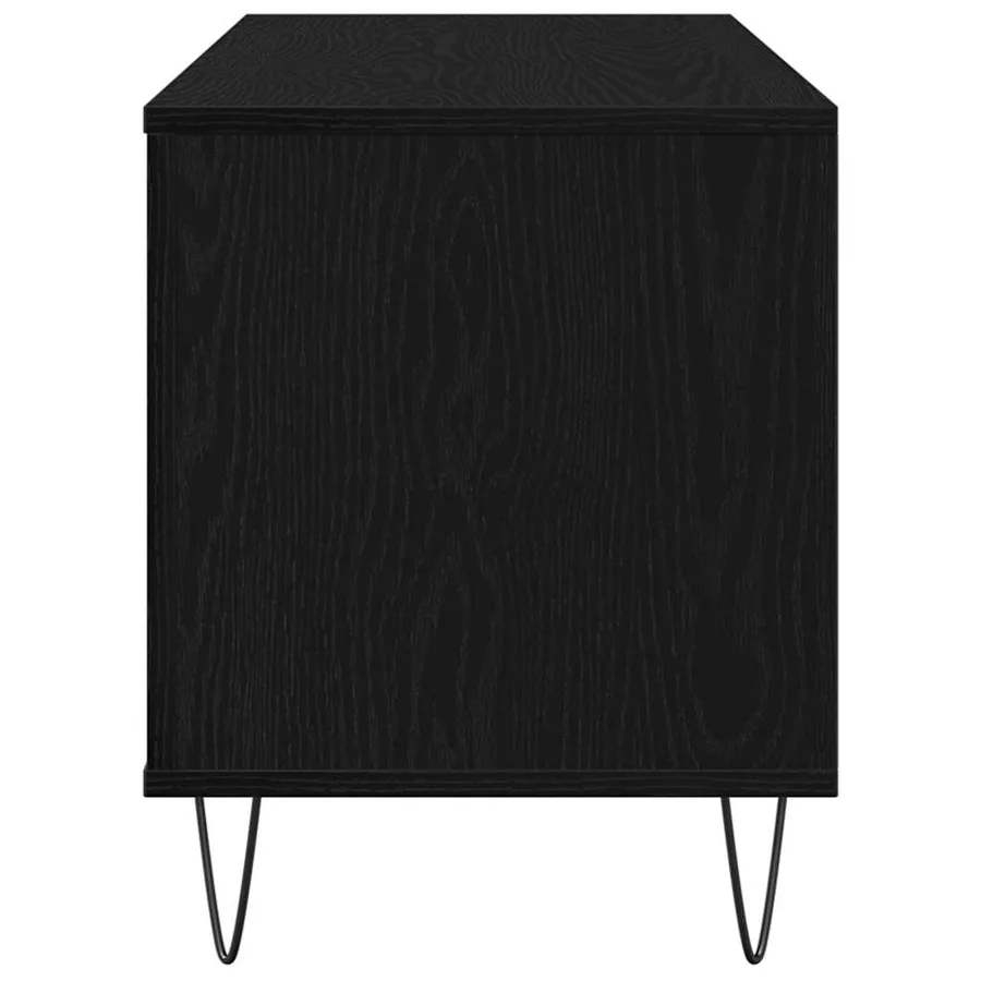 Meuble à vinyles Chêne noir 100 x 38 x 48 cm Bois d'ingénierie - 5