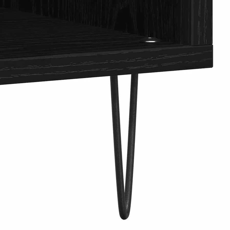 Meuble à vinyles Chêne noir 100 x 38 x 48 cm Bois d'ingénierie - 6
