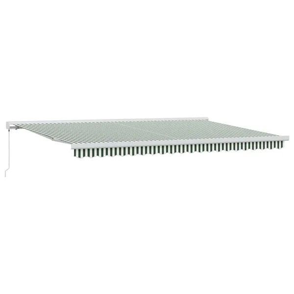 Auvent rétractable Vert et blanc 500 × 300 cm