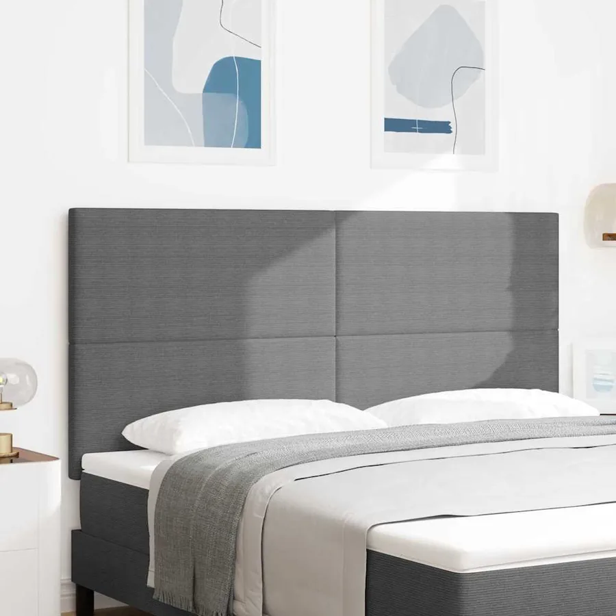 Tête de lit LED Gris clair 180 cm Tissu en velours côtelé