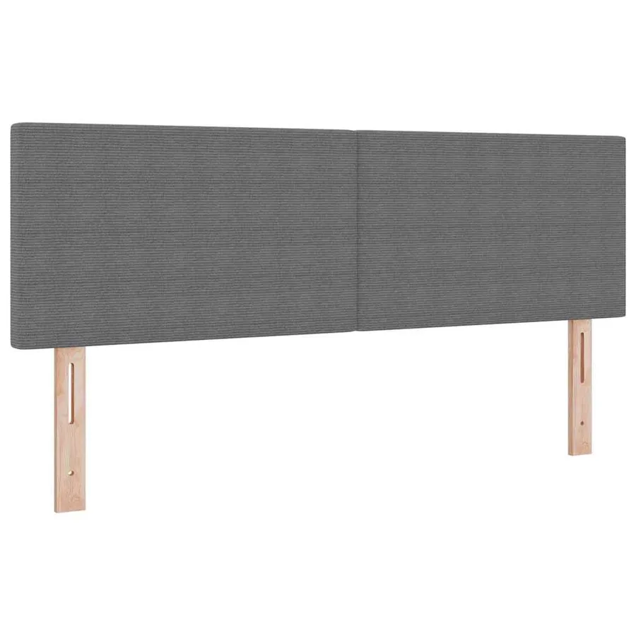 Tête de lit Gris clair 144 cm Tissu en velours côtelé - 2