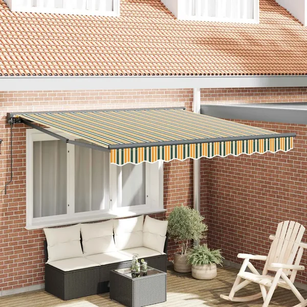 Cadre d'auvent Vert et jaune 350 x 250 cm