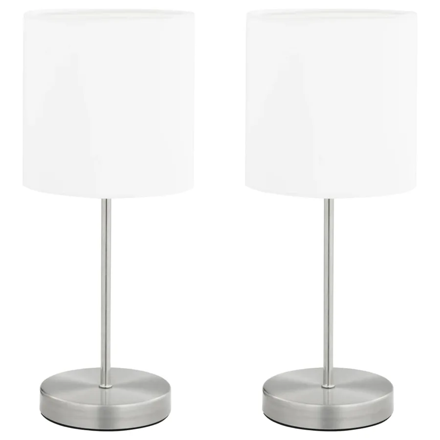 Lampes de table 2 pcs Bouton tactile Blanc E14 - 2