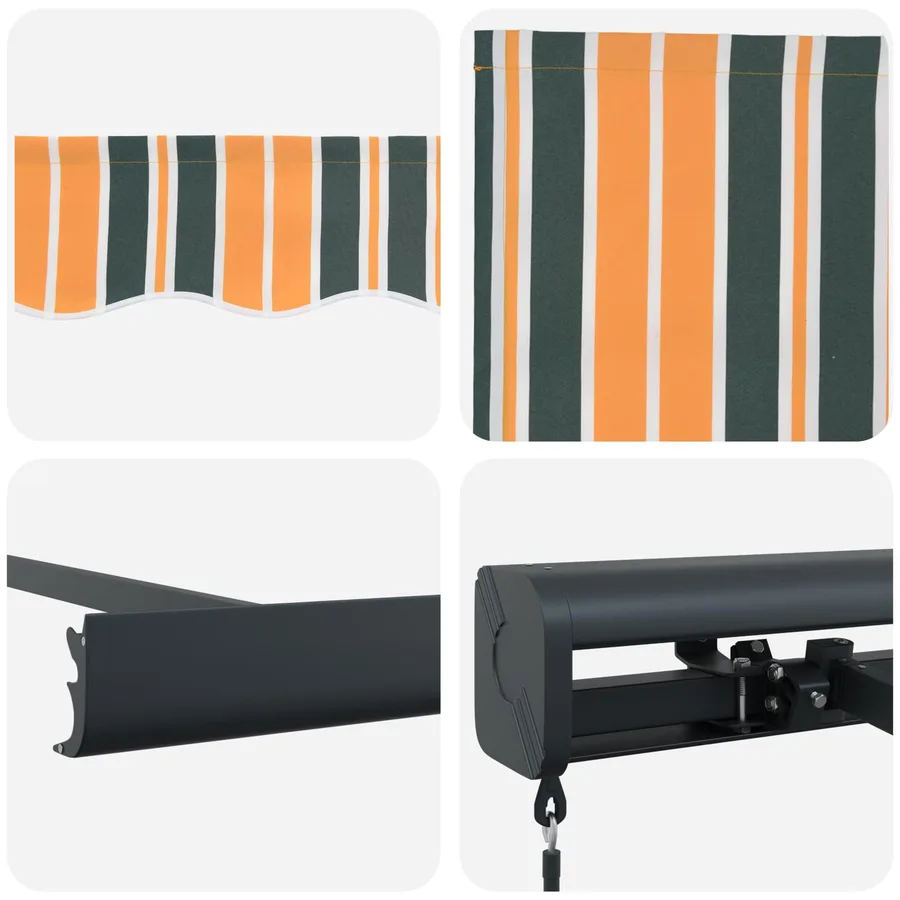 Auvent rétractable Multicolore 350 x 250 cm Toile et Aluminium - 6