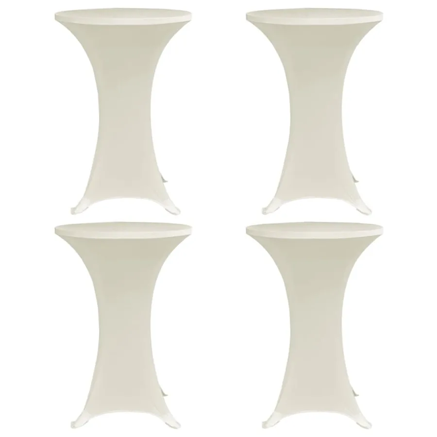 Housses élastiques de table Ø 60 cm Crème 4 pcs