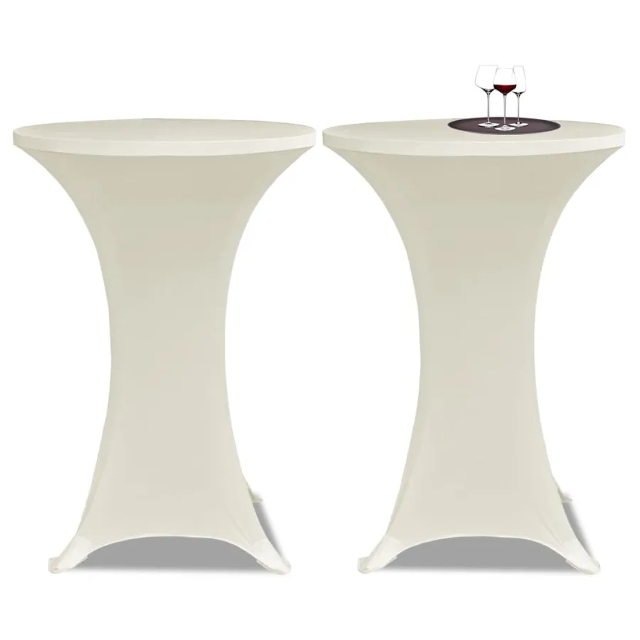 Housses élastiques de table Ø 60 cm Crème 4 pcs - 2