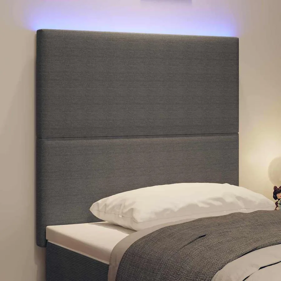 Tête de lit LED Gris clair 100 cm Tissu en velours côtelé - 4