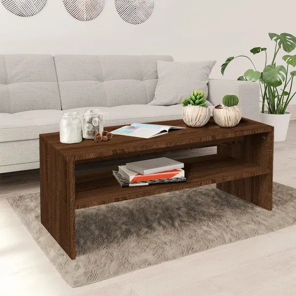 Table basse Chêne marron 100x40x40 cm Bois d'ingénierie