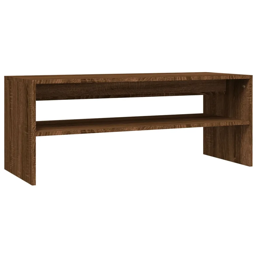 Table basse Chêne marron 100x40x40 cm Bois d'ingénierie - 2