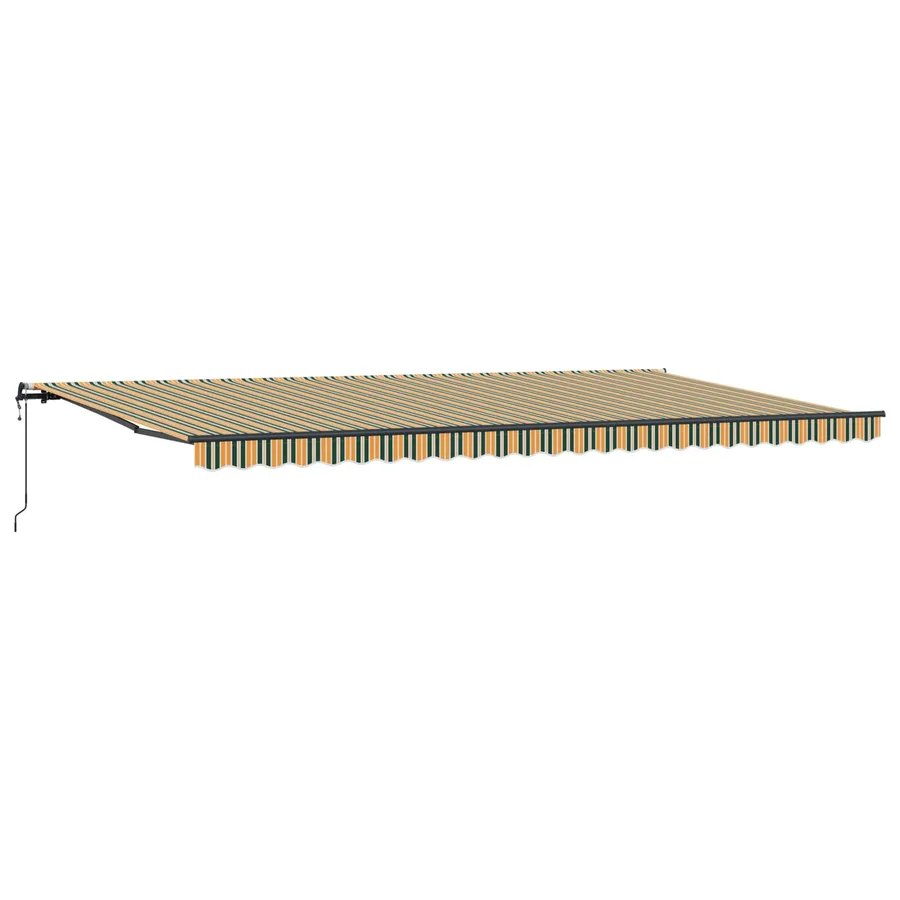 Auvent rétractable Vert et jaune 600 × 300 cm - 2
