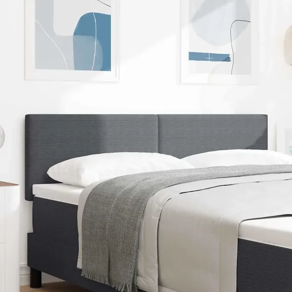 Tête de lit LED Gris foncé 160 cm Tissu en velours côtelé