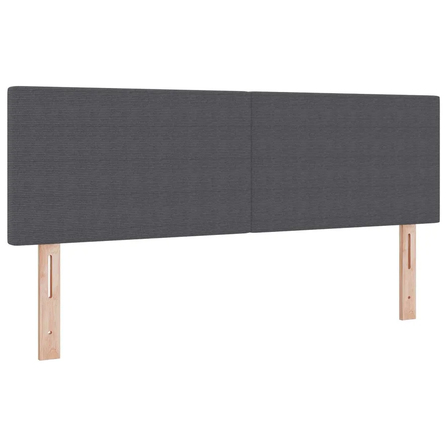 Tête de lit LED Gris foncé 160 cm Tissu en velours côtelé - 2