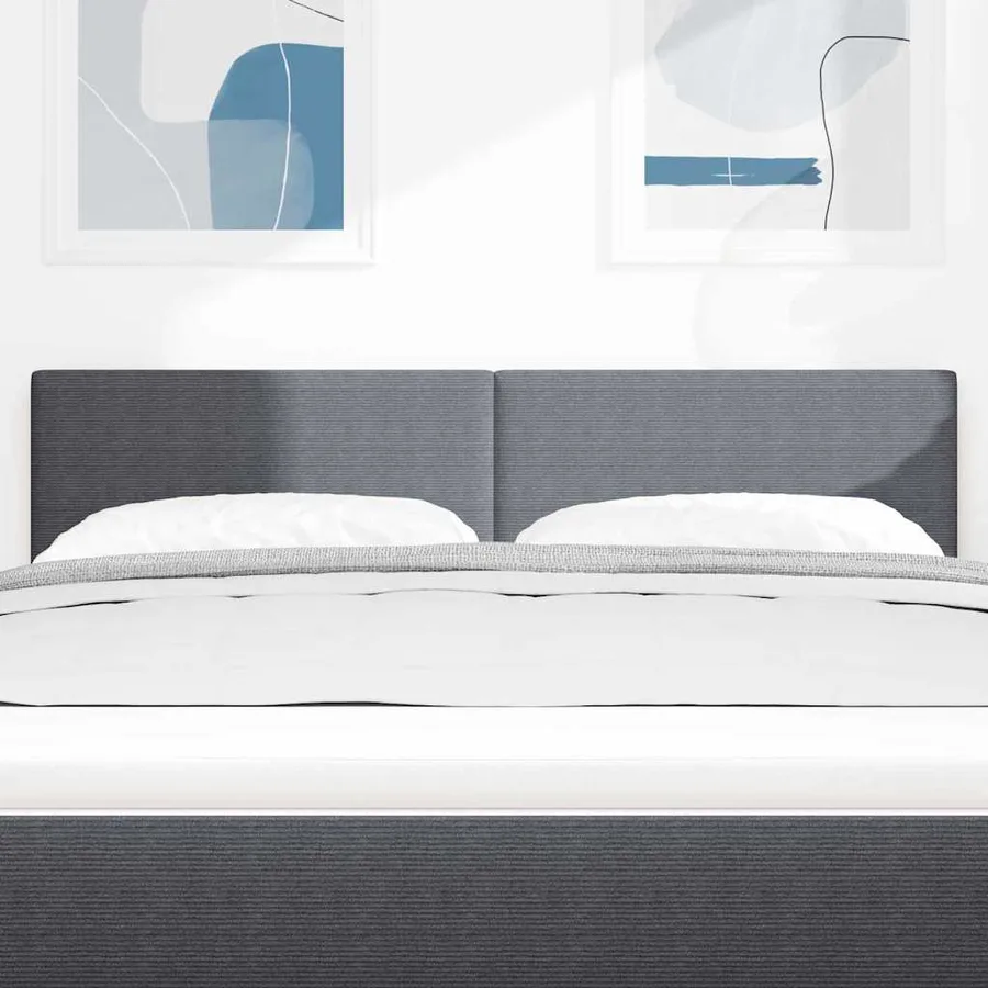 Tête de lit LED Gris foncé 160 cm Tissu en velours côtelé - 3