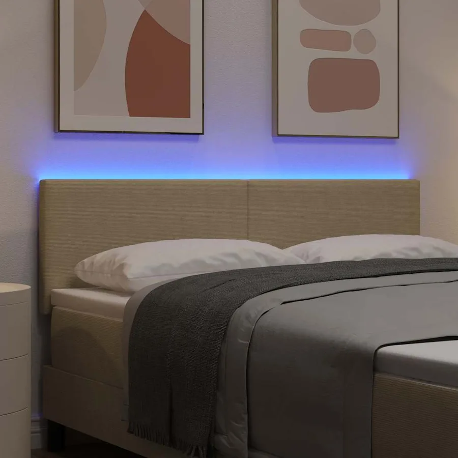 Tête de lit LED Vert gris 160 cm Tissu en velours côtelé - 4
