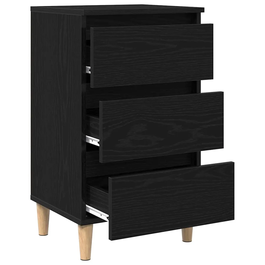 Cabinet de chevet Chêne noir 40 x 35 x 69 cm Bois d'ingénierie - 5