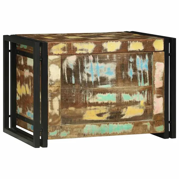 Boîte de rangement Marron et Noir 60 x 40 x 41 cm bois recyclé