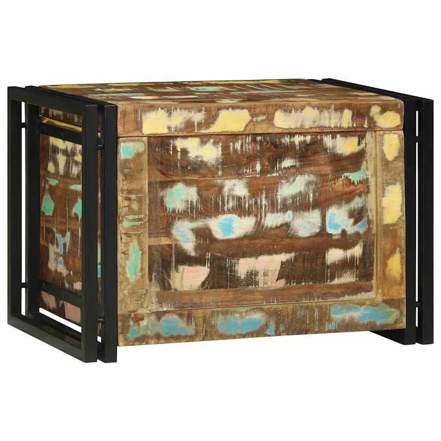 Boîte de rangement Marron et Noir 60 x 40 x 41 cm bois recyclé - 3