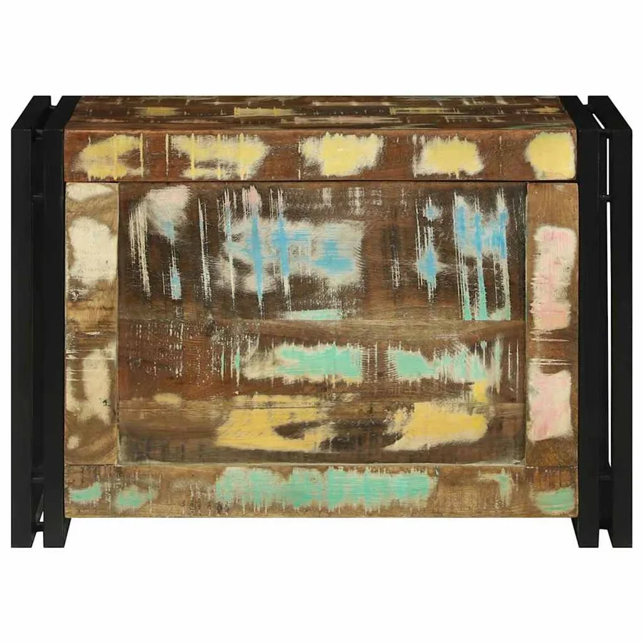 Boîte de rangement Marron et Noir 60 x 40 x 41 cm bois recyclé - 5