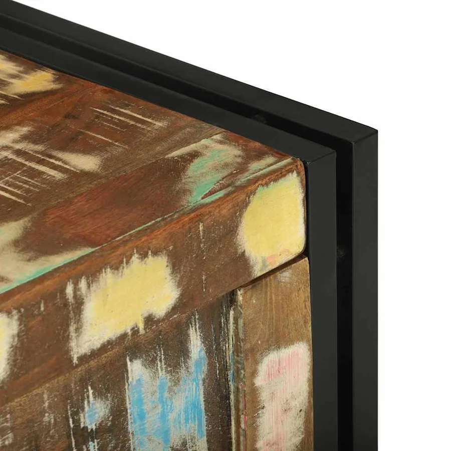 Boîte de rangement Marron et Noir 60 x 40 x 41 cm bois recyclé - 8