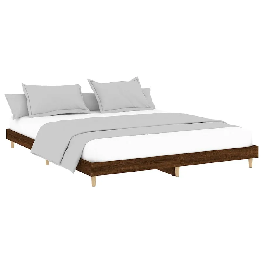 Cadre de lit sans matelas chêne marron 120x200 cm - 3
