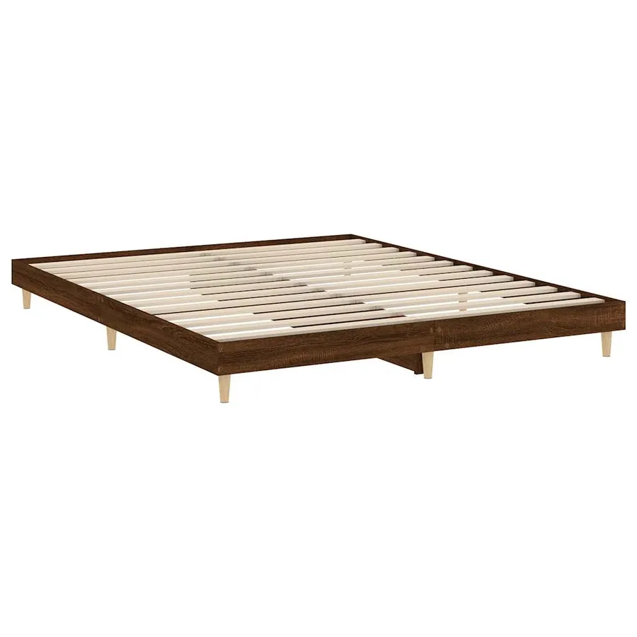 Cadre de lit sans matelas chêne marron 120x200 cm - 5