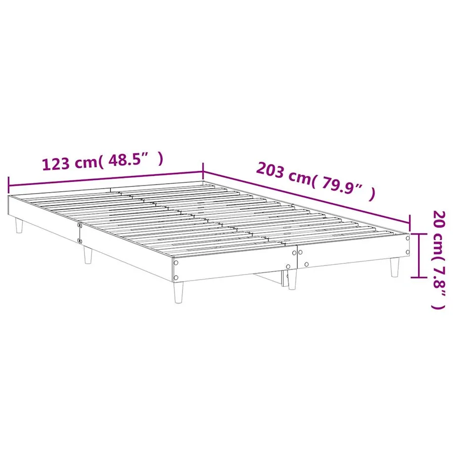 Cadre de lit sans matelas chêne marron 120x200 cm - 9
