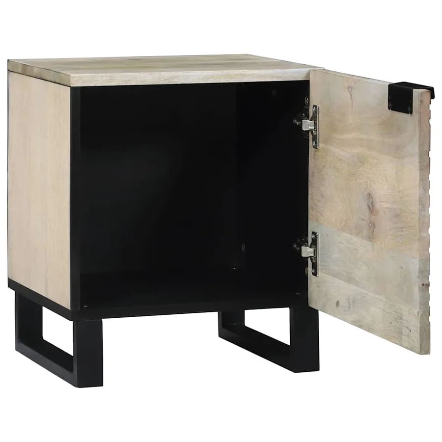 Table de chevet 2 pcs Blanc 40 x 33 x 46 cm Bois d'ingénierie - 3