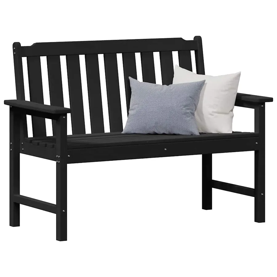 Banc de jardin Noir 120 x 59 x 88 cm HDPE - 3