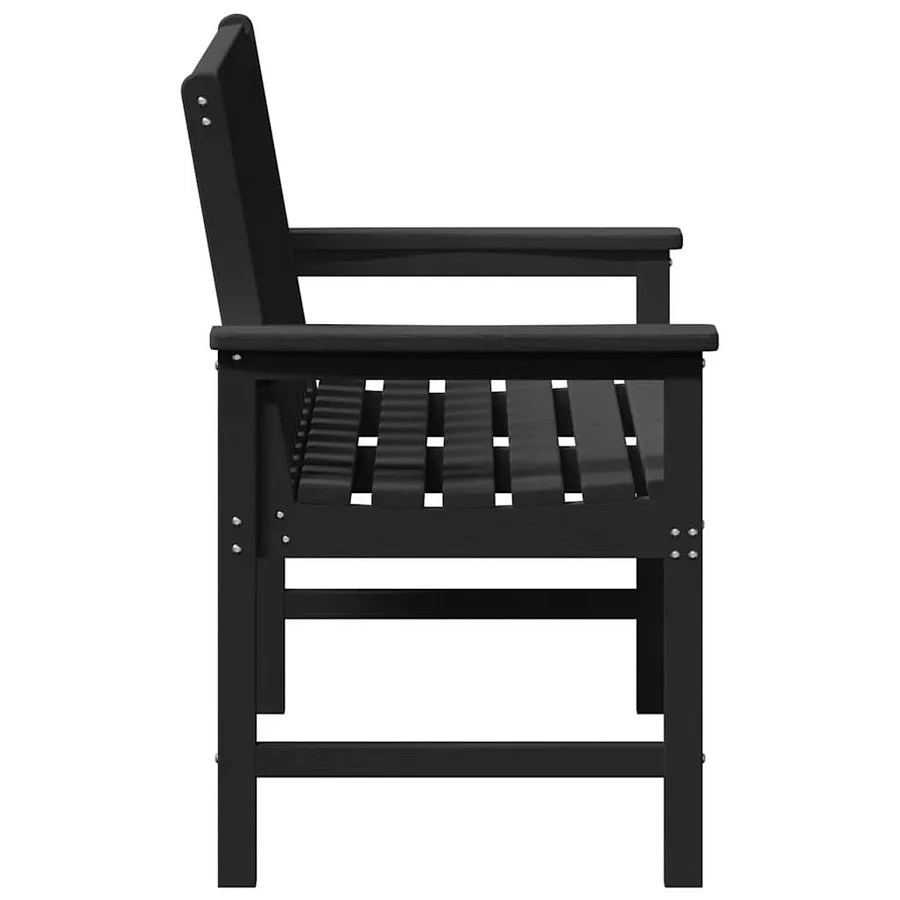 Banc de jardin Noir 120 x 59 x 88 cm HDPE - 6