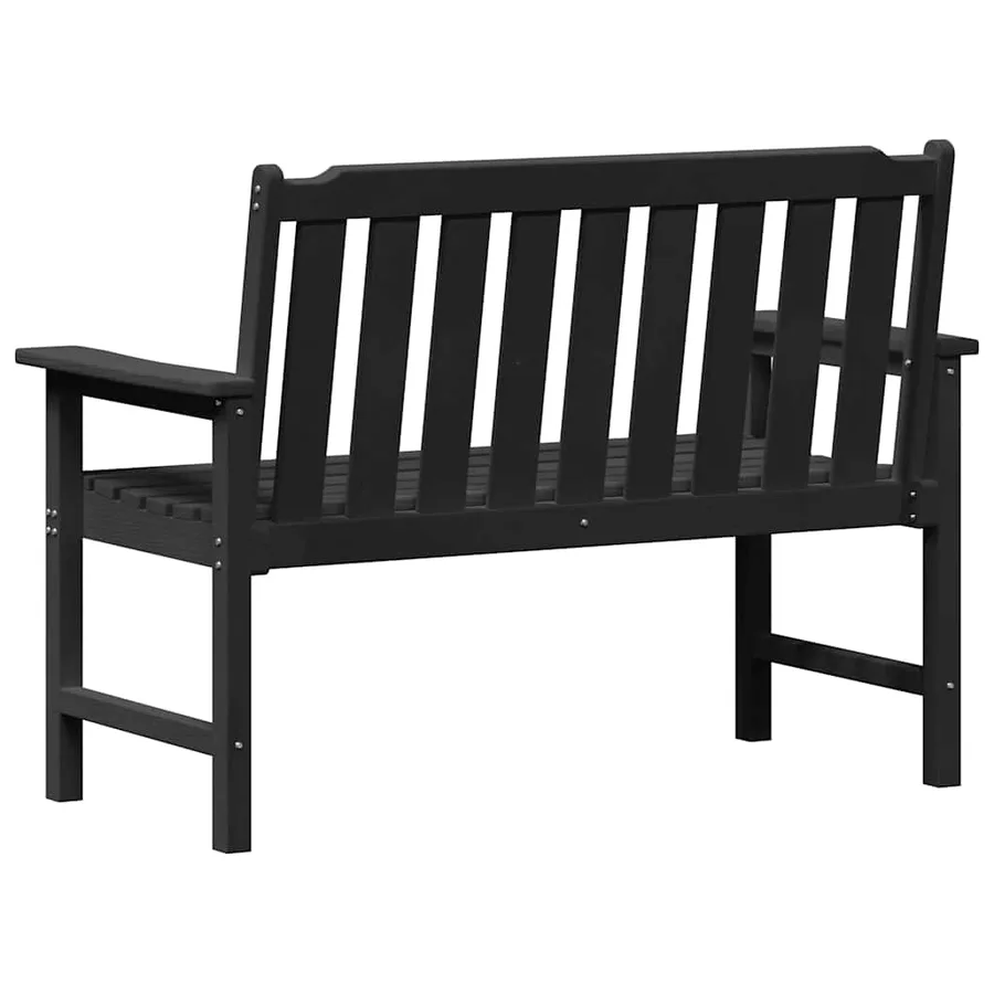 Banc de jardin Noir 120 x 59 x 88 cm HDPE - 7