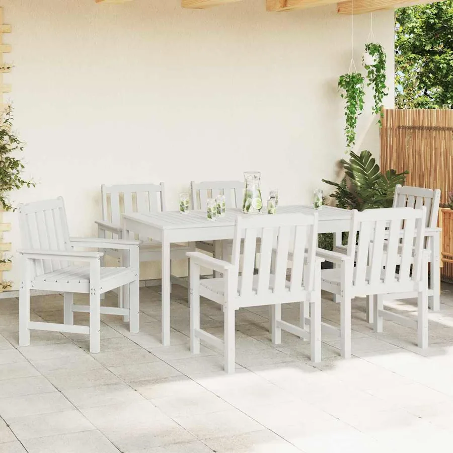 Chaise de jardin 6 pcs Blanc 65,5 x 59 x 88 cm Polyéthylène - 3