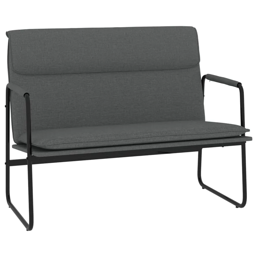 Banc Gris foncé 100x64x80 cm Tissu - 2