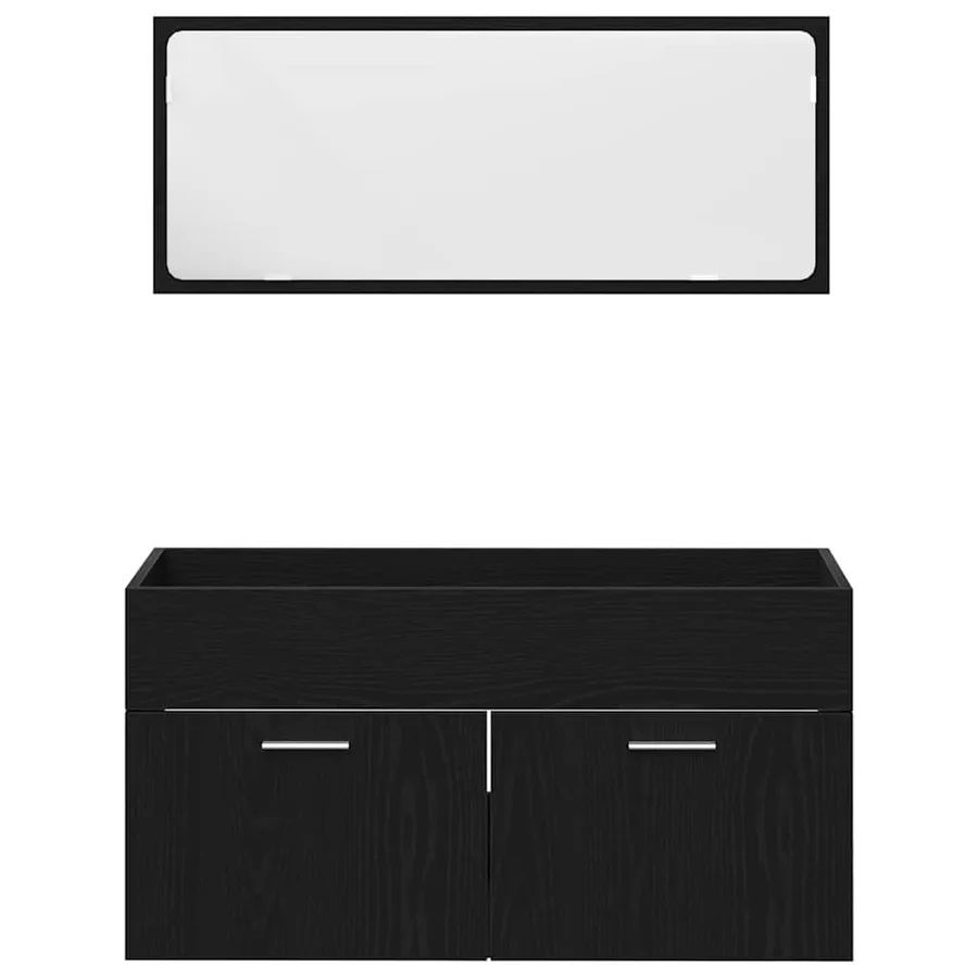 Ensemble de mobilier de salle de bain 4 pcs Chêne noir - 6