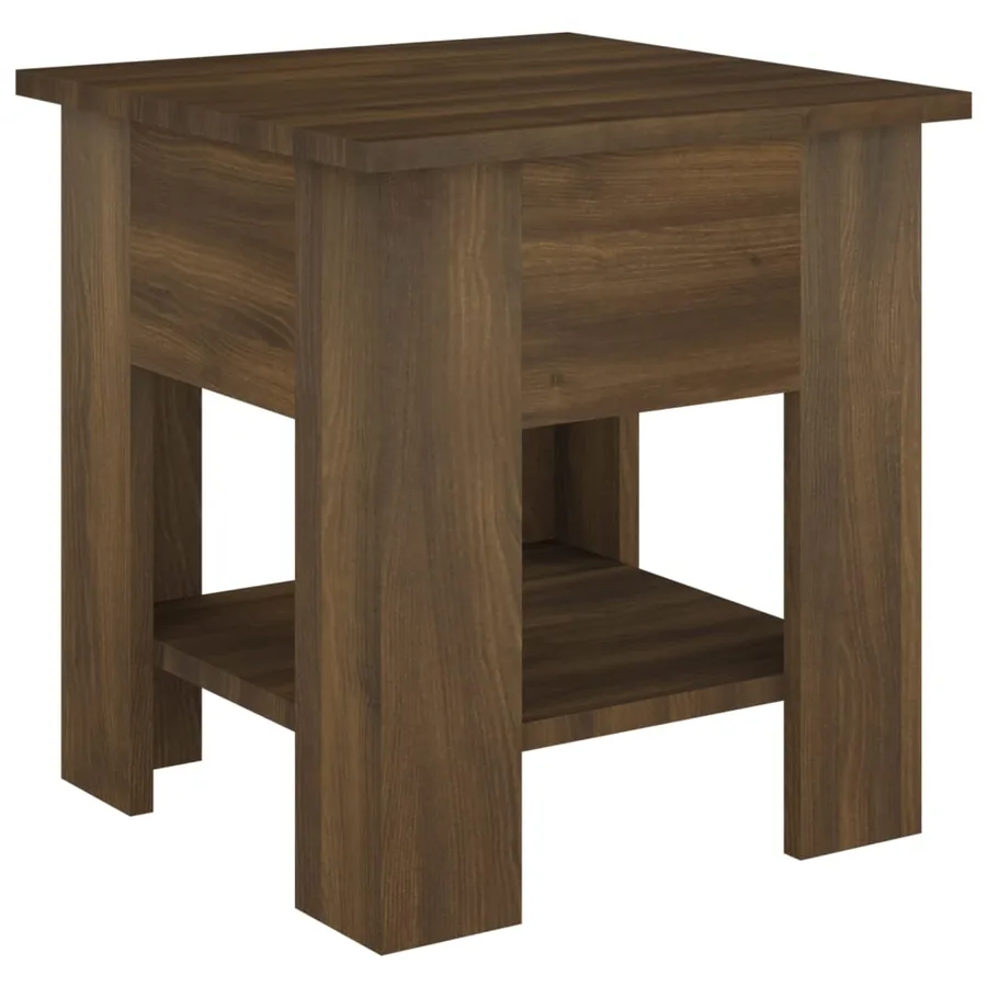 Table basse chêne marron 40x40x42 cm bois d'ingénierie - 2