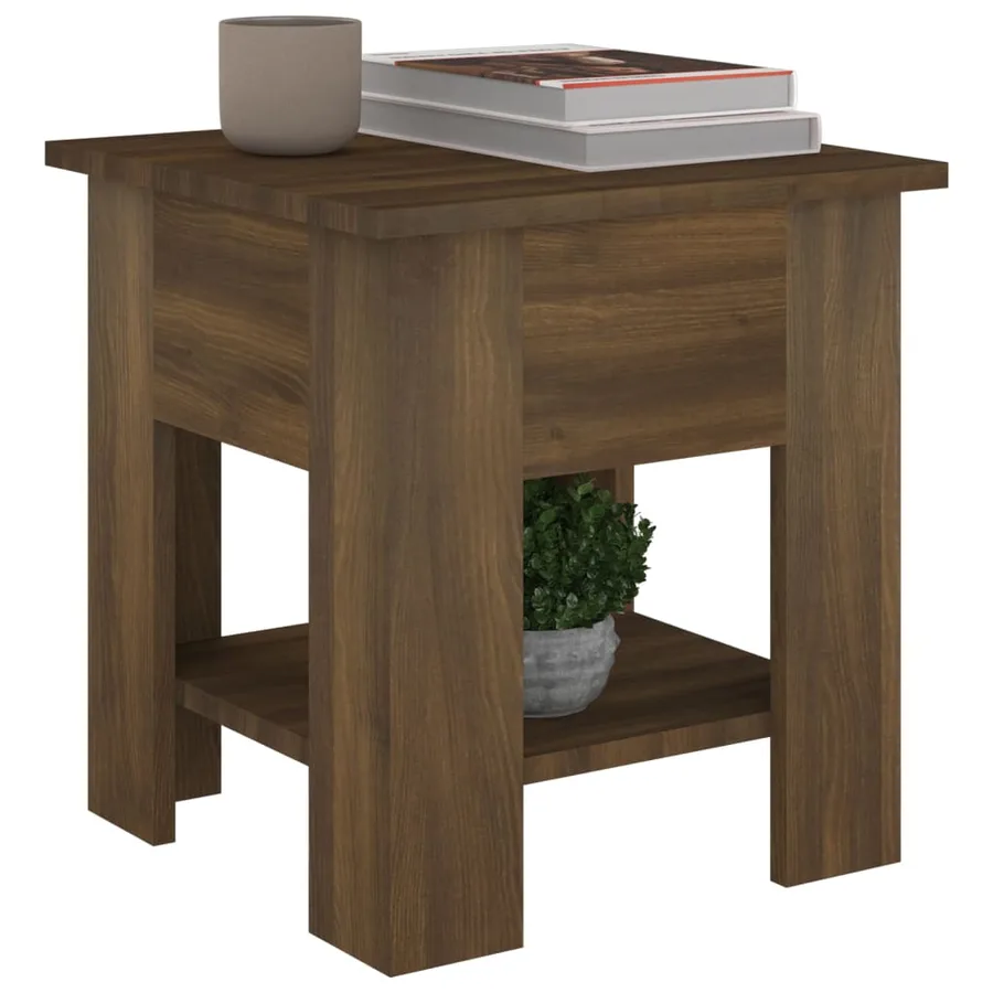 Table basse chêne marron 40x40x42 cm bois d'ingénierie - 5