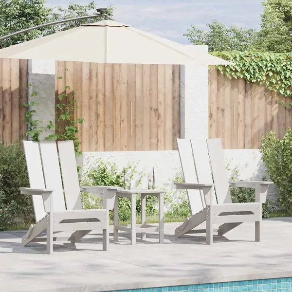 Chaise de jardin 3 pcs Blanc 80.5 x 74.5 x 92 cm Polyéthylène