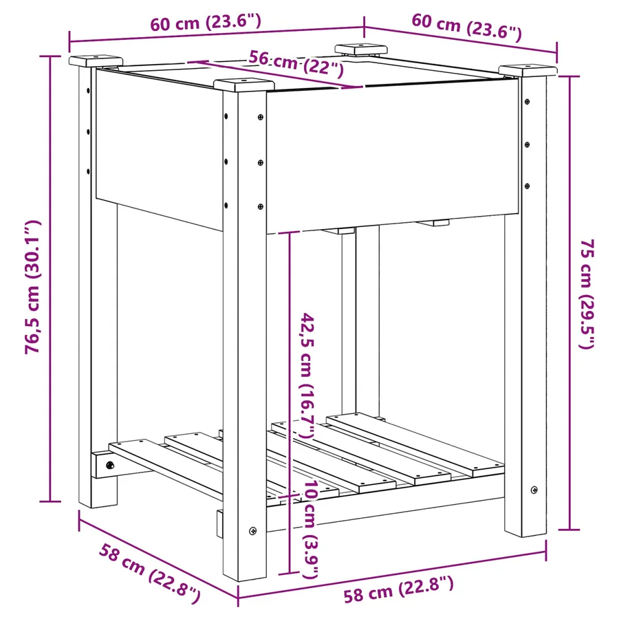 Cache-pot de jardin Beige 90 x 90 x 76,5 cm - 11